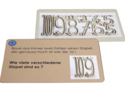 Aufgaben-Karten für Stapel-Zahlen "Zahl-auf-Zahl", 42-tlg.