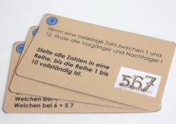 Aufgaben-Karten für Stapel-Zahlen 
