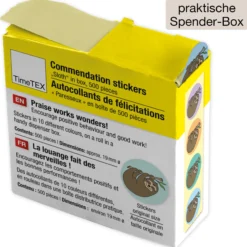 Belobigungs-Aufkleber "Faultier" in Spender-Box, 500 Stück