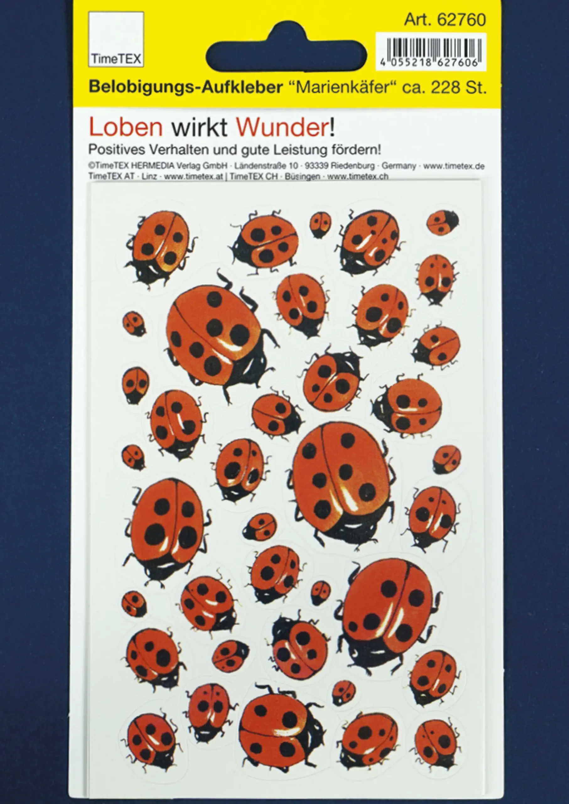Belobigungs-Aufkleber, Marienkäfer, 228 Stück