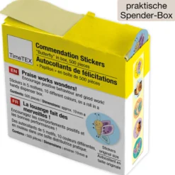 Belobigungs-Aufkleber "Schmetterling" in Spender-Box, 500 Stück
