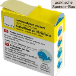 Belobigungs-Aufkleber "Wal" in Spender-Box, 500 Stück