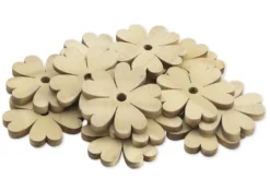 Blumen aus Holz, groß, 20 Stück