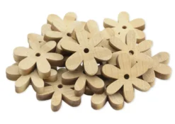 Blumen aus Holz, klein, 20 Stück