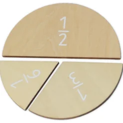Bruchrechen-Kreise aus Holz, mit Einlagekreis, 150 mm ø, 30-tlg.