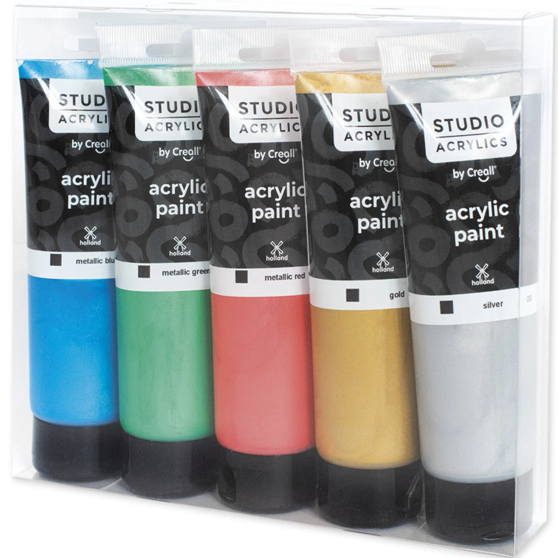 Creall Studio Acrylfarbe Metallic, 5 x 120 ml