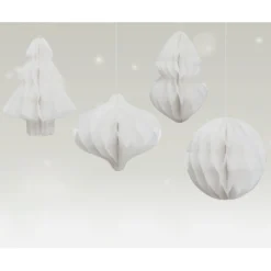 Deko-Set "Weihnachten Honeycomp" aus Papier, 4-tlg.