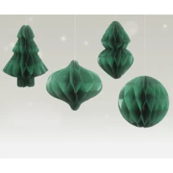 Deko-Set "Weihnachten Honeycomp" aus Papier, 4-tlg.
