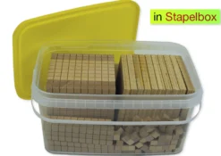 Dienes-Sortiment 121-tlg, aus Holz, Zahlenraum 1.000, in Stapel-Box