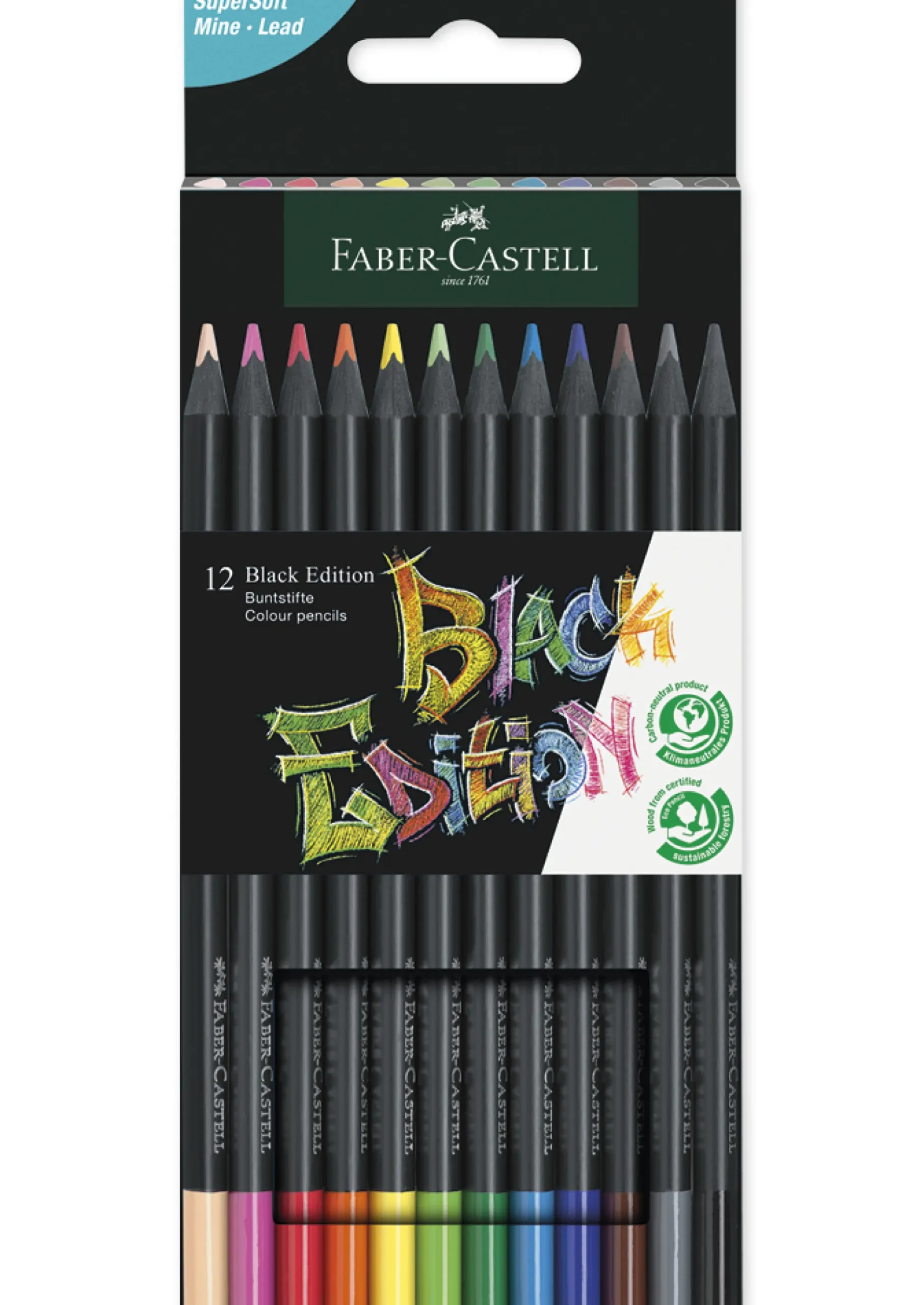 Faber-Castell Black Edition Buntstifte, 12 Stück