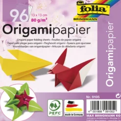 Faltblätter aus Origamipapier 13x13 cm, 96 Blatt