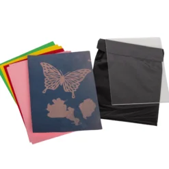 Farbiges Foto-Solarpapier DIN A 5 mit Fixierscheibe (pink, grün, gelb, rot), 16 Blatt