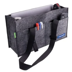 Fächer-Tasche aus Filz, faltbar, anthrazit
