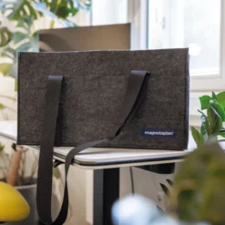 Fächer-Tasche aus Filz, faltbar, anthrazit