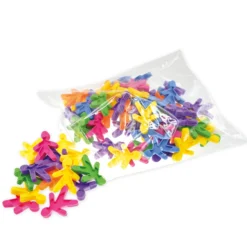 Figuren-Stapelspiel aus Kunststoff, farbig, 100 Stück