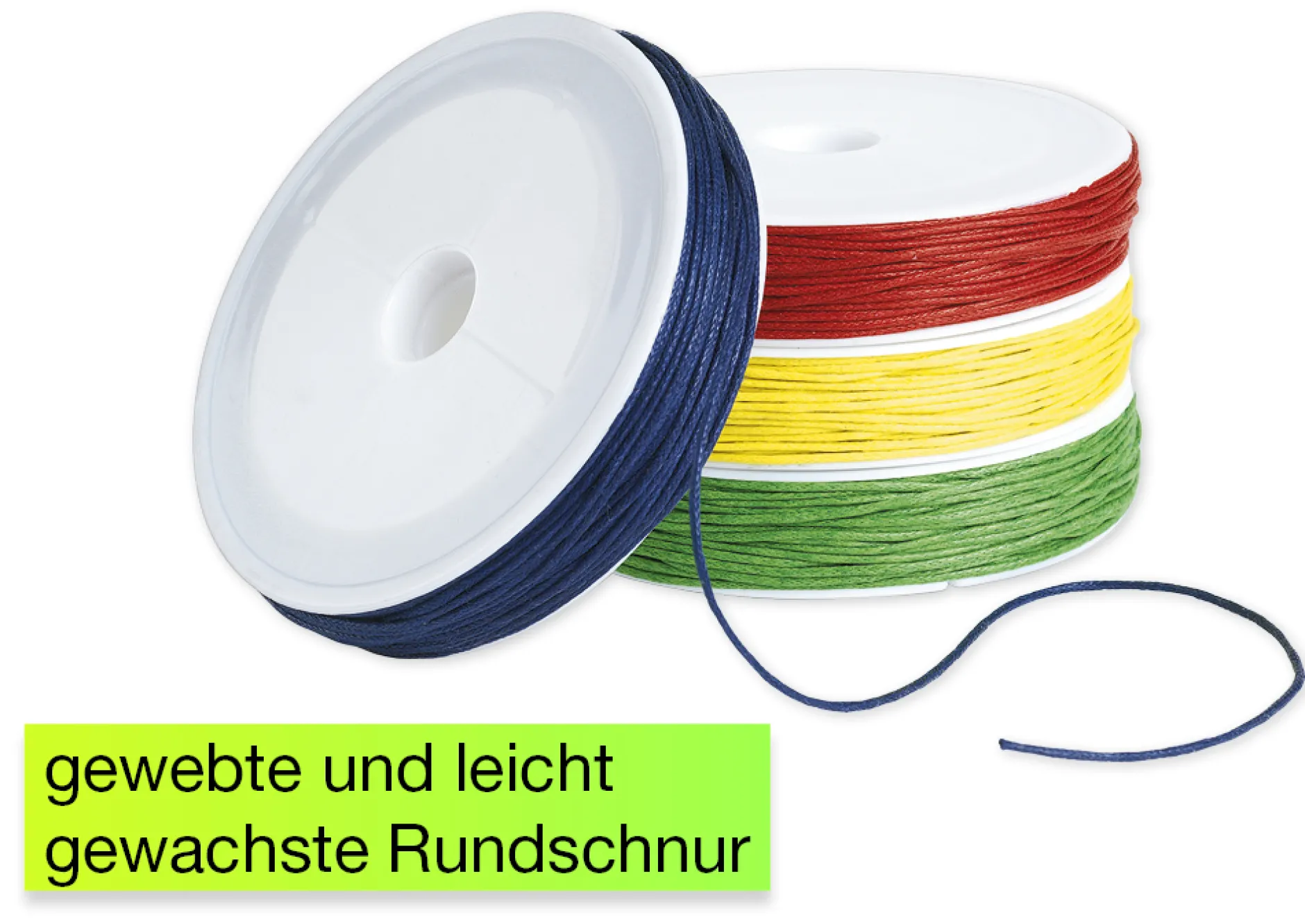 Gewachste Fädelschnur, 4 Farben à 25 m