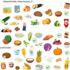 Hagemann Ernährungspyramide, vegetarisch und klassisch, magn, mit Lebensmitteln, 129-tlg.