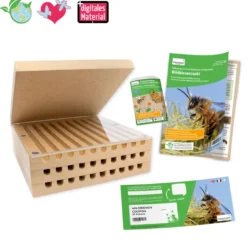 Hagemann Zuchtset Wildbienen, kompakt, Rote Mauerbiene (mit Gutschein, 25 Kokons)