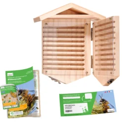 Hagemann Zuchtset Wildbienen zum Aufklappen, Rote Mauerbiene (mit Gutschein, 25 Kokons)