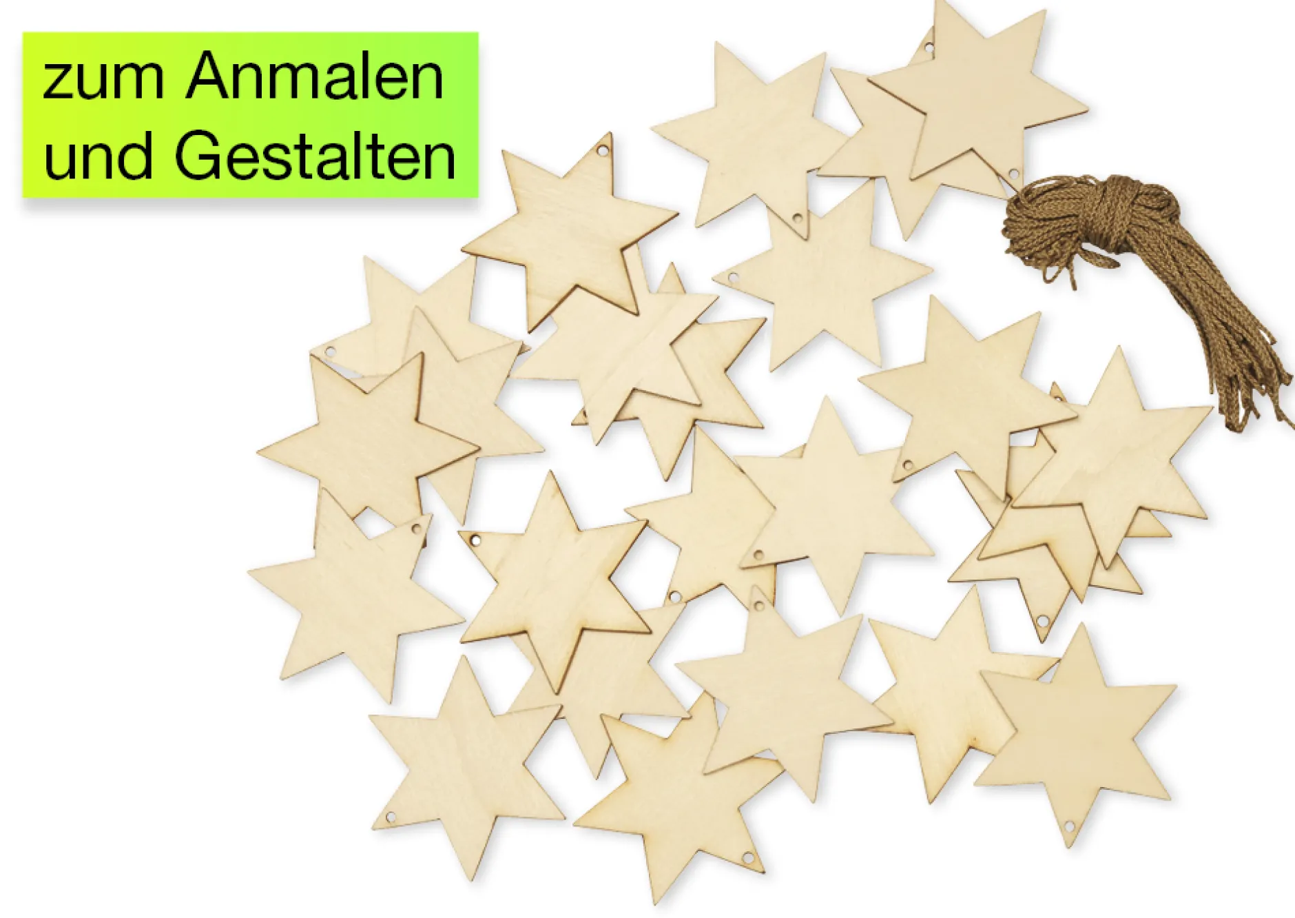 Holzanhänger "Stern", 24 Stück