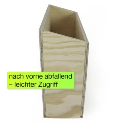 Karteikasten Klaus DIN A4 hoch, nach vorne abfallend, Kiefernholz