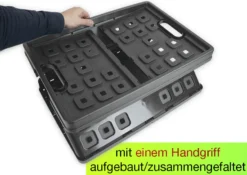 Klappbox aus Kunststoff, ca. 46 Liter, bis 30 kg, anthrazit