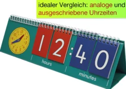 Klappen-Flipchart aus Pappe, Uhrzeit mit Analoguhr