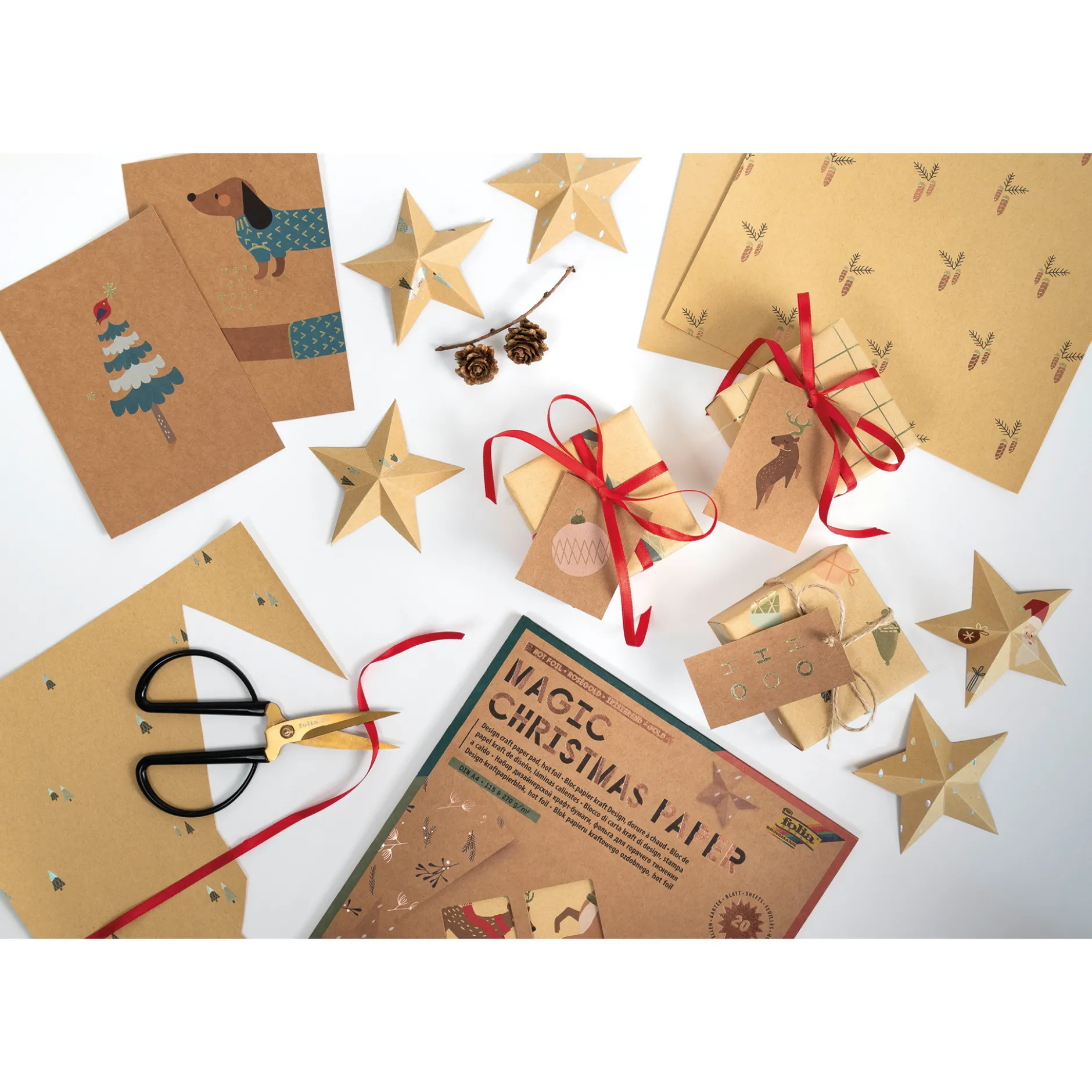 Kraftpapier-Block "Magic Christmas Paper" A4, 20 Blatt