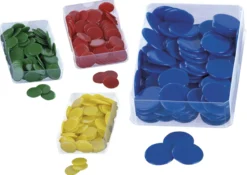 Kunststoff Plättchen vollfarbig, einfarbig, 100 Stück in Box
