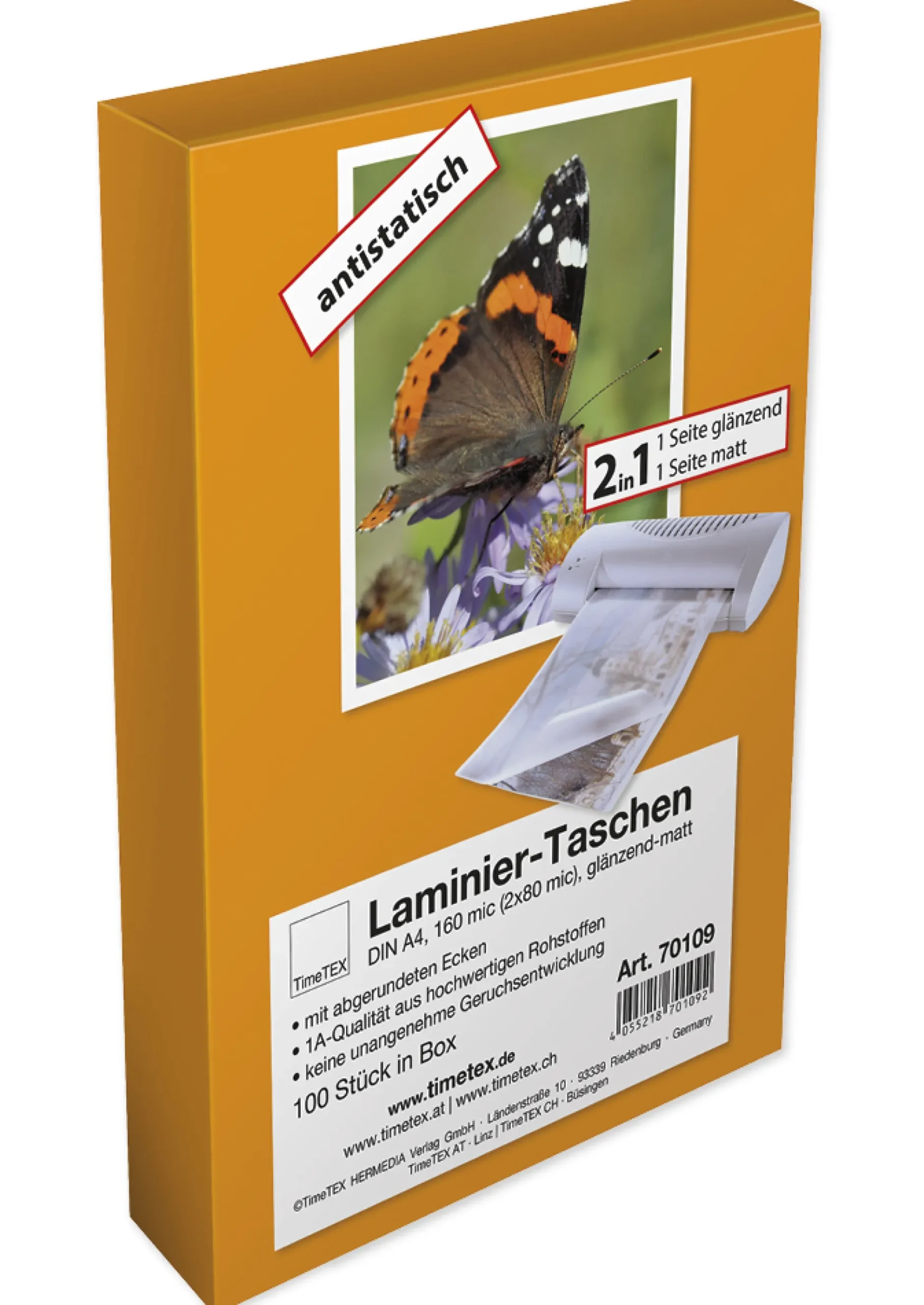 Laminier-Taschen 2in1 A5 2x80 mic glänzend-matt, 100 Stück