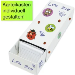 Lernkartei-Kasten A8 Pappe mit 100 Lernkärtchen