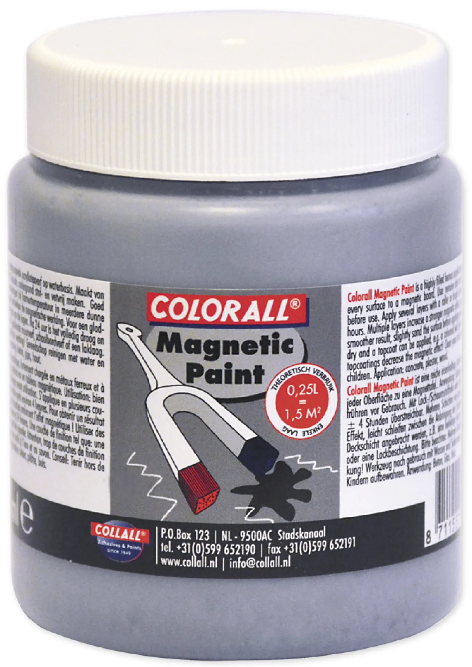 Magnet-Farbe Grau, 250 ml