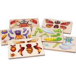 Magnetpuzzle Insekten, Holz, 45-tlg.
