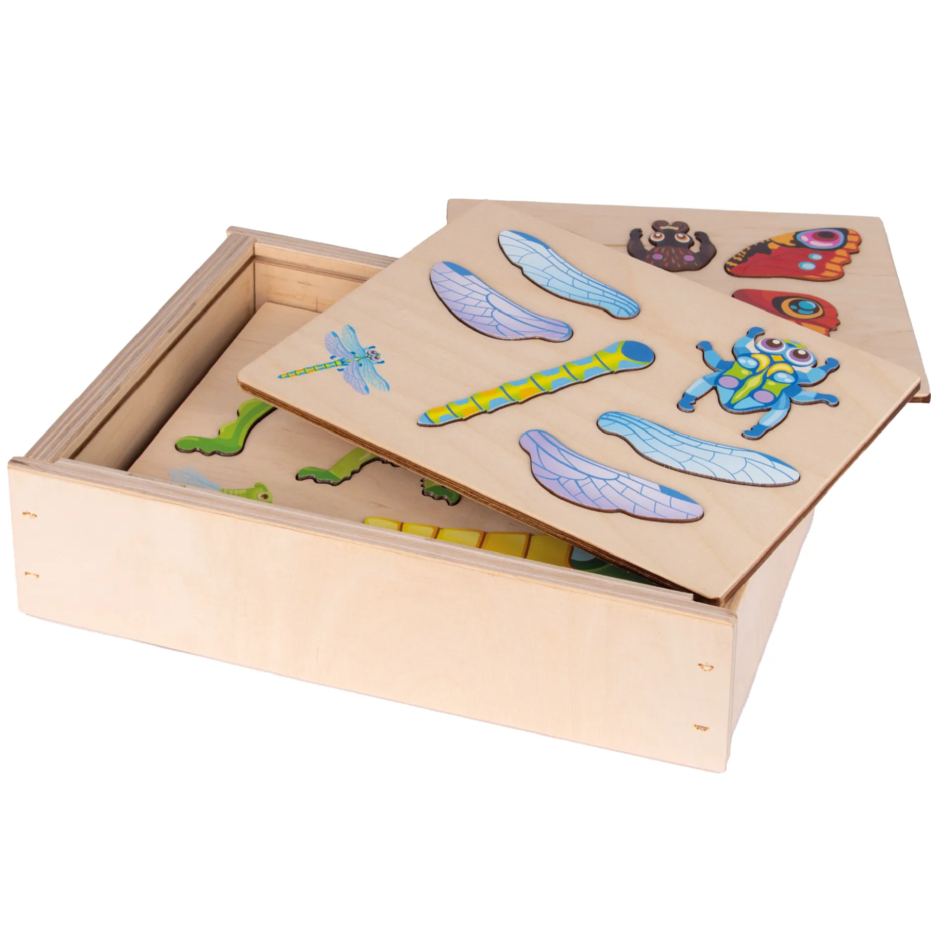 Magnetpuzzle Insekten, Holz, 45-tlg.
