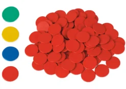 Plättchen aus Re-Plastic, vollfarbig, 100 Stück