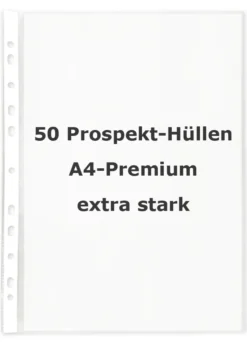 Prospekt-Hüllen A4 Premium, extra stark, 50 Stück