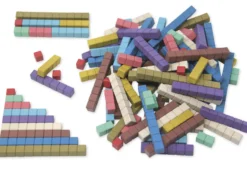 Rechenstäbe aus RE-Wood "Montessori-Farben", 100-tlg., im Karton "Montessori Premium"