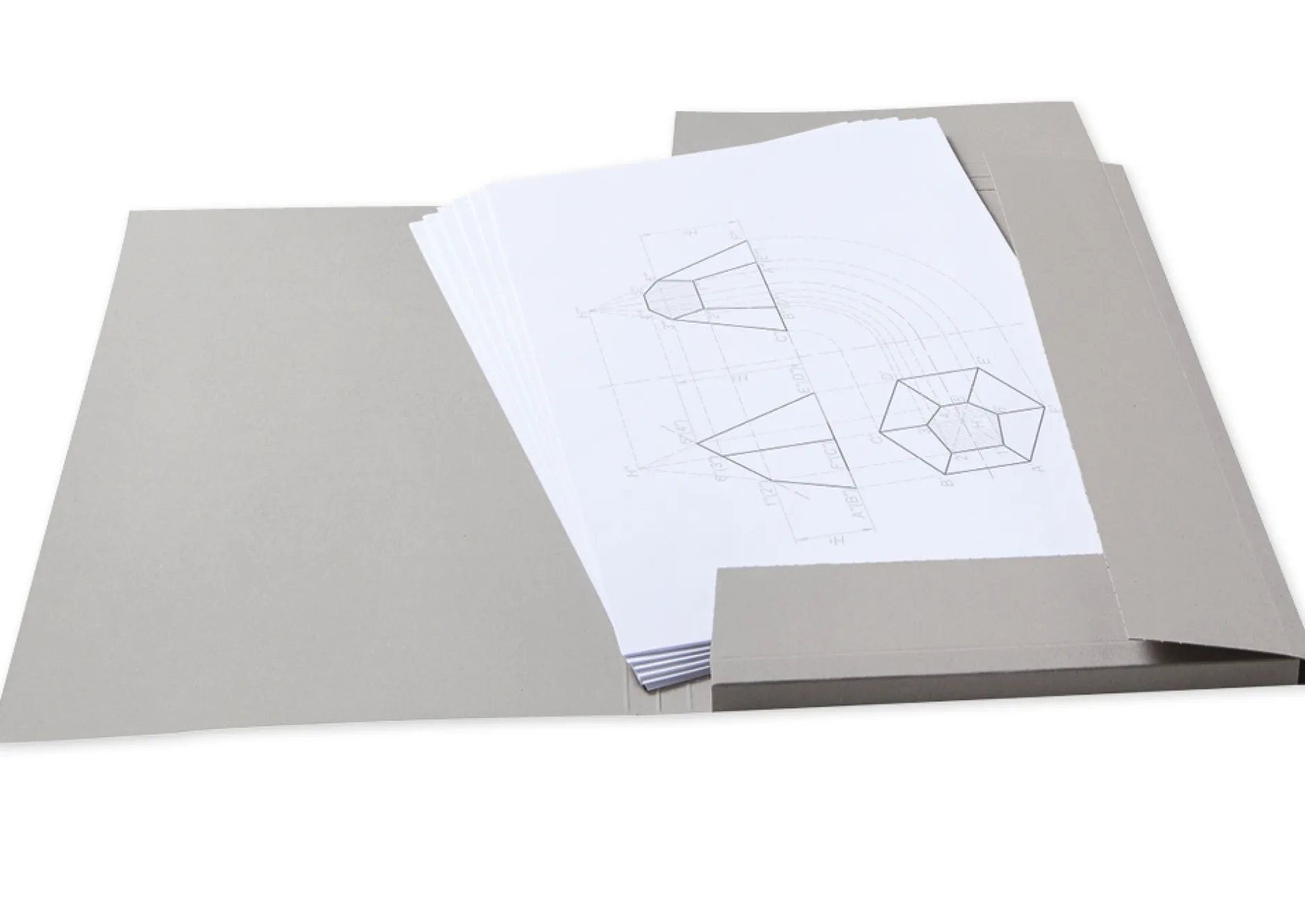 Sammelmappe aus Graupappe, DIN A2