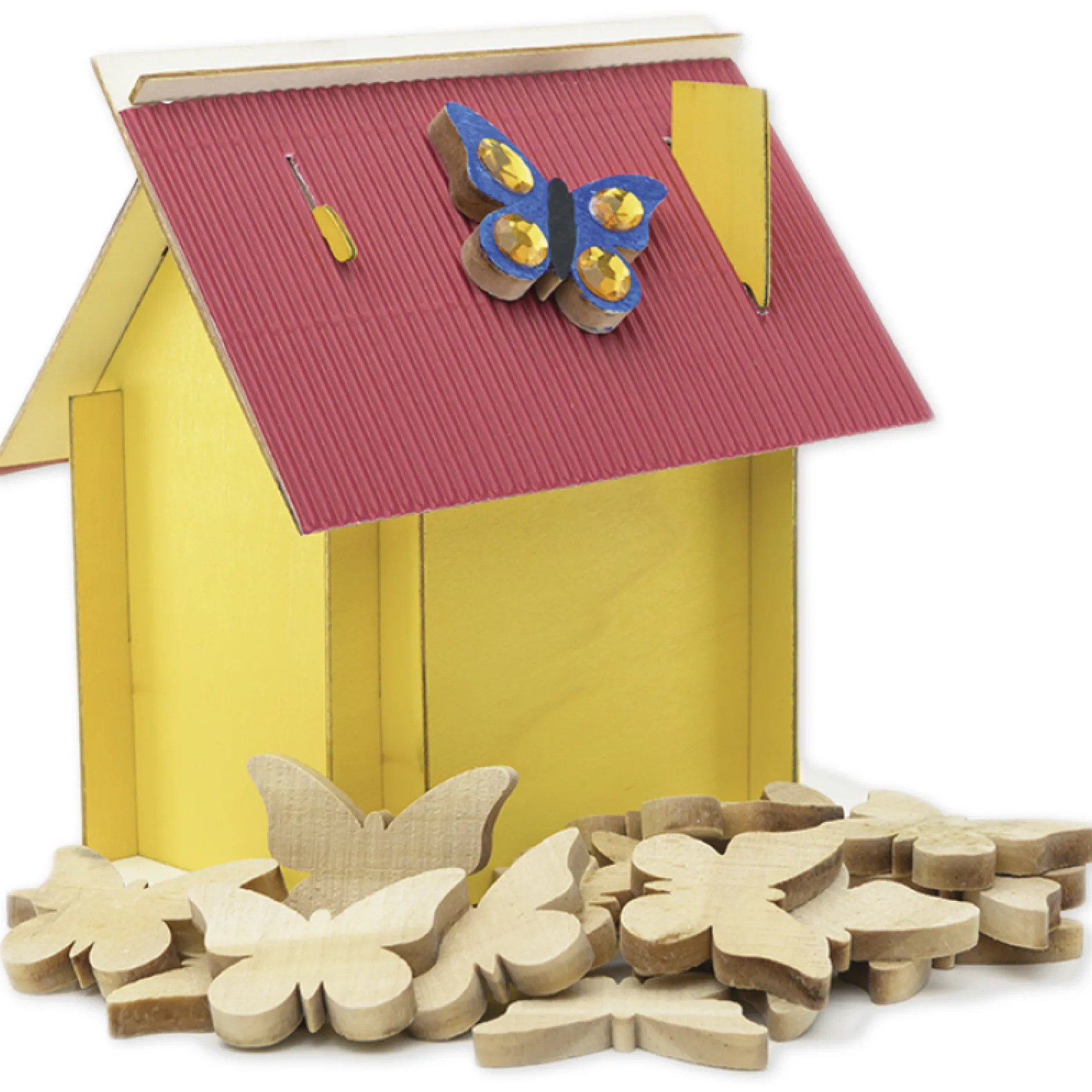 Schmetterlinge aus Holz, klein, 20 Stück