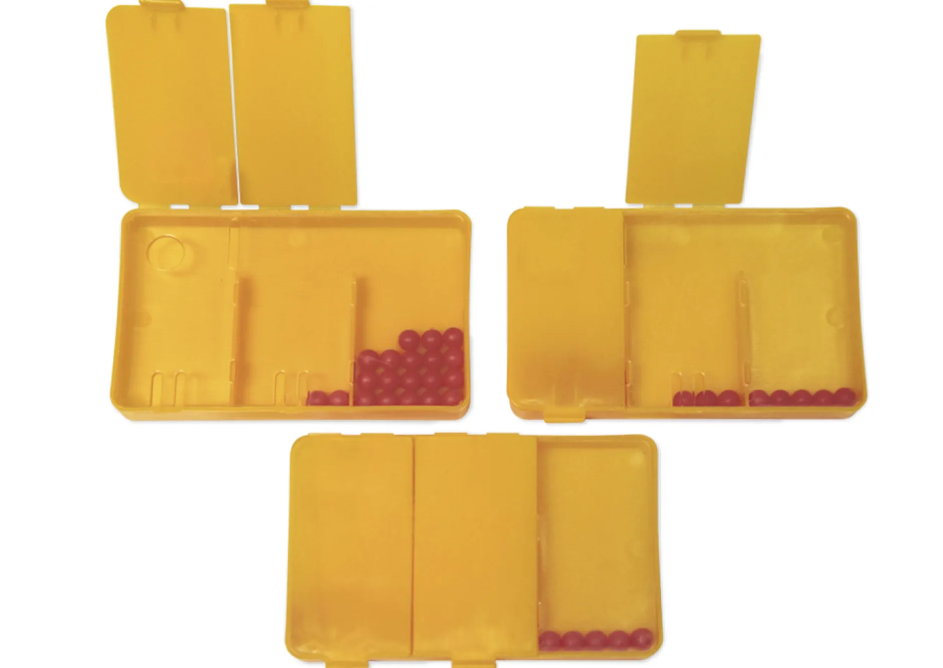 Schüttelbox 3-tlg., mit 20 Perlen