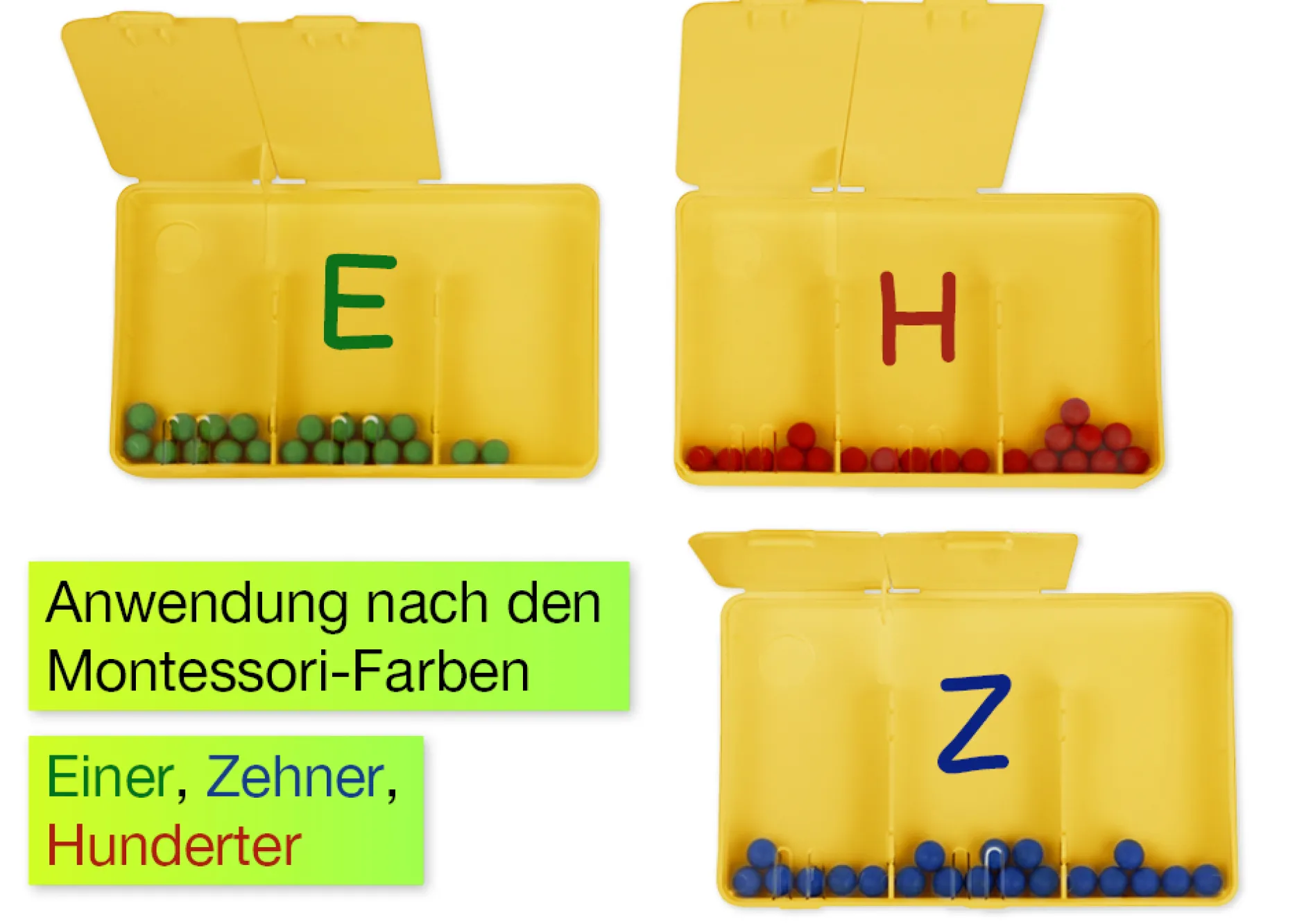 Schüttelbox 3-tlg., mit 20 Perlen