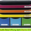 Schubladen-Box A4 "Regenbogen", Kunststoff mit 6 Schüben