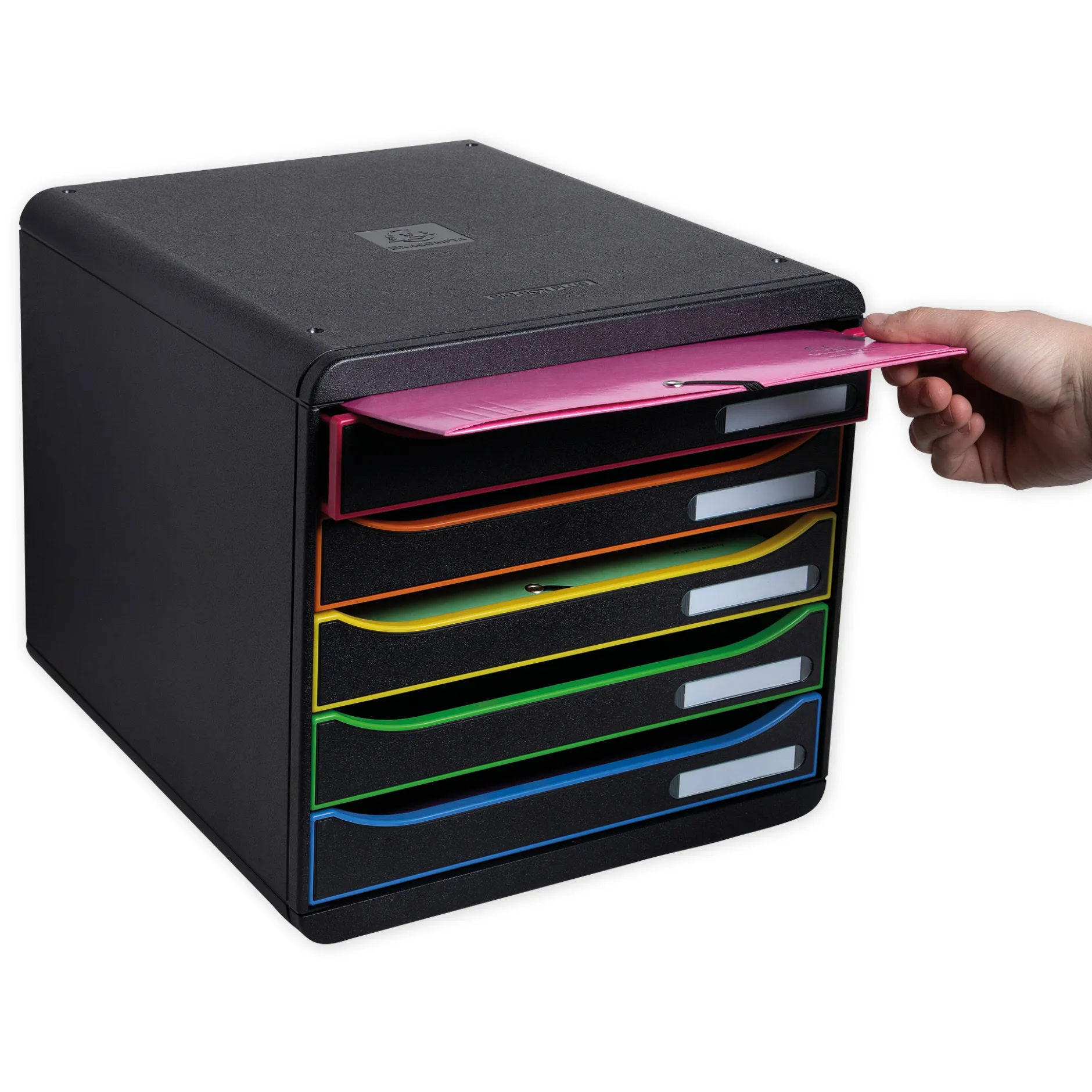 Schubladen-Box A4 "Regenbogen", Kunststoff mit 5 Schüben
