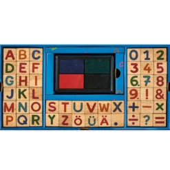 Set Alphabet- und Zahlen-Stempel, mit Stempelkissen, 49-tlg.