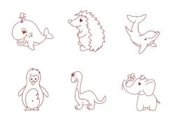 Set Dauer-Stempel "Tiere", 6-tlg.