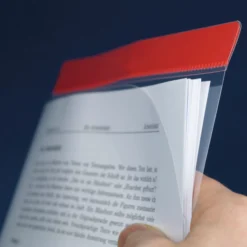 Set Einstecktaschen A4-Plus mit Farbstreifen, selbsthaftend, 5-tlg.