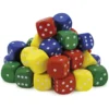 Set Flüster-Spielwürfel, 36-tlg., 4x4 cm, mit Augen, in Dose