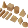 Set Geometrie-Körper aus Holz, 12-tlg. mit Beutel