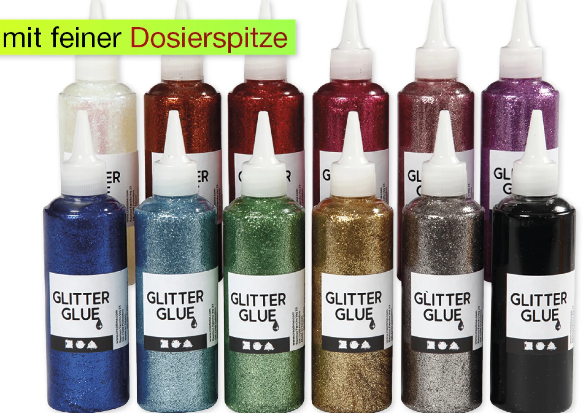 Set Glitzerkleber, 12-tlg.