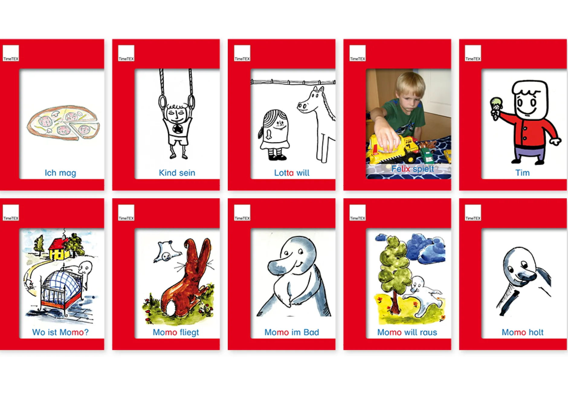 Set Lesebüchlein A6, rote Serie, 10-tlg.